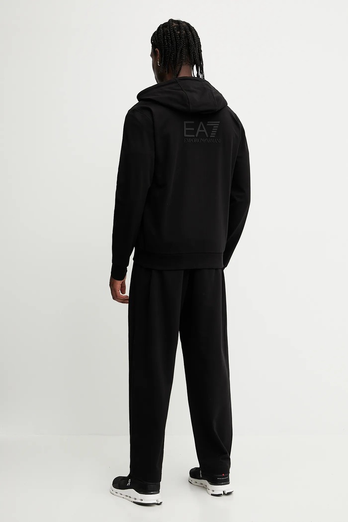 Bavlněná tepláková souprava EA7 Emporio Armani černá AF13512.7M000236