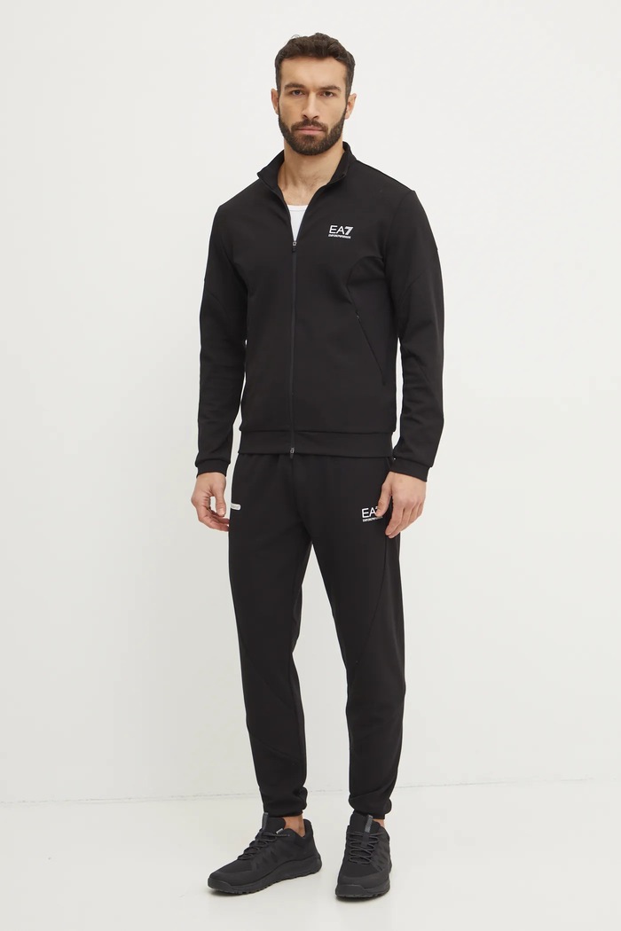 EA7 Emporio Armani trening tricotaj negru AF12501.7M000130