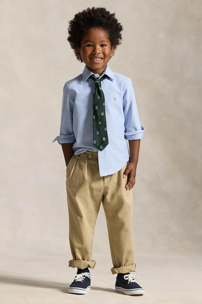 Detská bavlnená košeľa Polo Ralph Lauren modrá 322677133002
