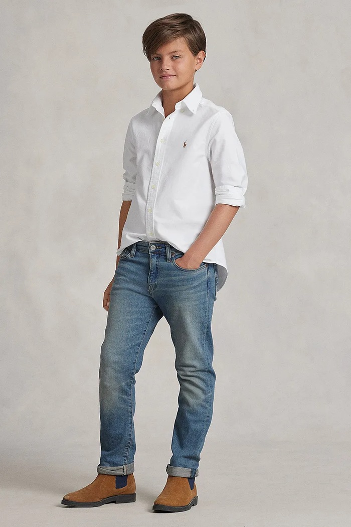 Detská bavlnená košeľa Polo Ralph Lauren biela 323677133001