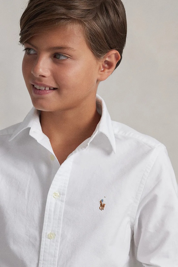 Detská bavlnená košeľa Polo Ralph Lauren 323677133001 biela