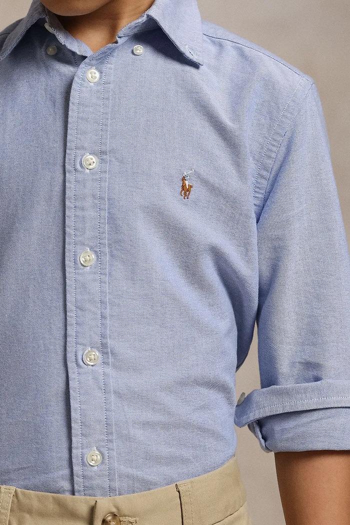 Polo Ralph Lauren camasa de bumbac pentru copii 323677133002 albastru