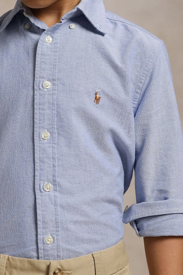 Polo Ralph Lauren camasa de bumbac pentru copii 323677133002 albastru