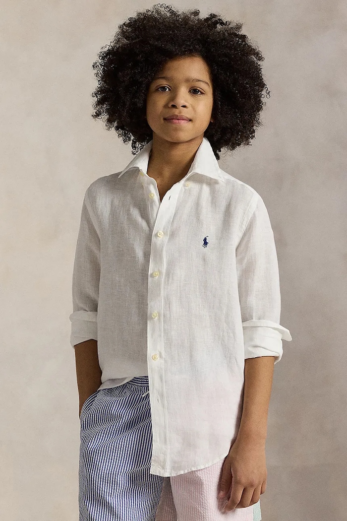 Polo Ralph Lauren gyerek vászon ing hosszú fehér 323967600003