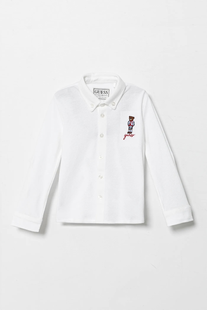 Guess koszula bawełniana casual biały N5RP01.KAPY0.PPYA