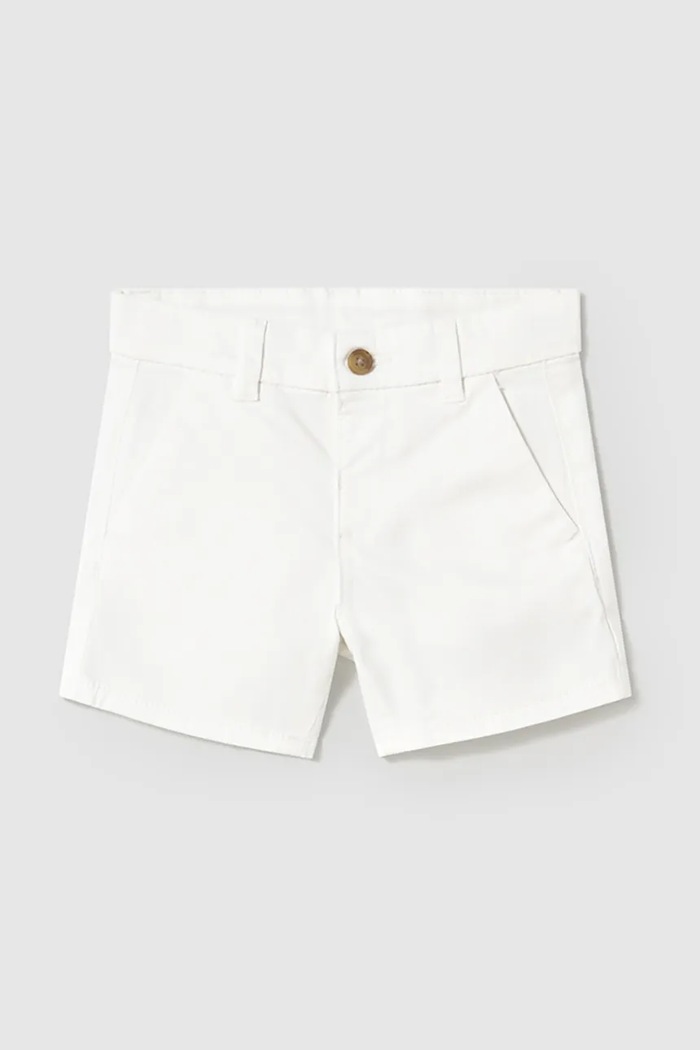 Mayoral pantaloni scurti copii chino basic casual alb 207.3B.Baby.PPYA