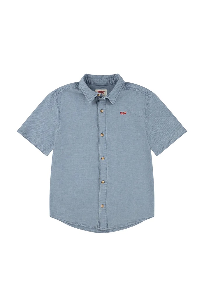 Παιδικό βαμβακερό πουκάμισο Levi's SS WOVEN SHIRT 9EH426 μπλε SS25