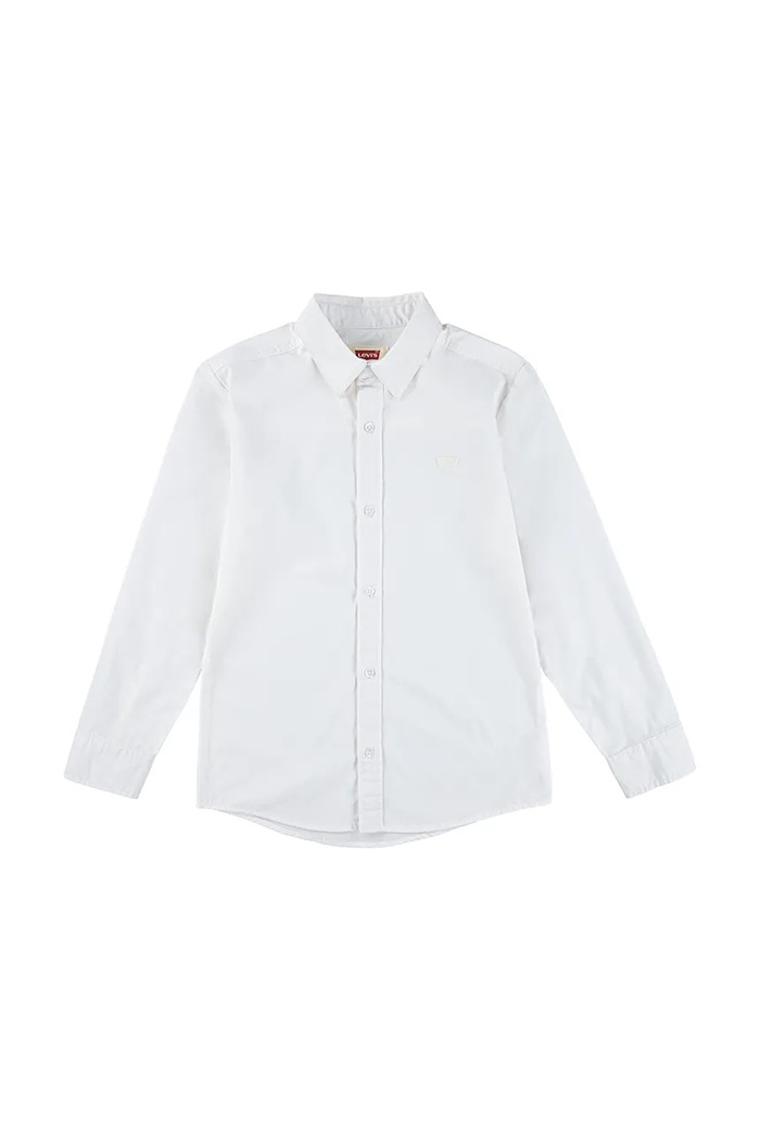 Levi's Cămașă de bumbac pentru copii BATTERY HOUSEMARK SHIRT alb 9EN129