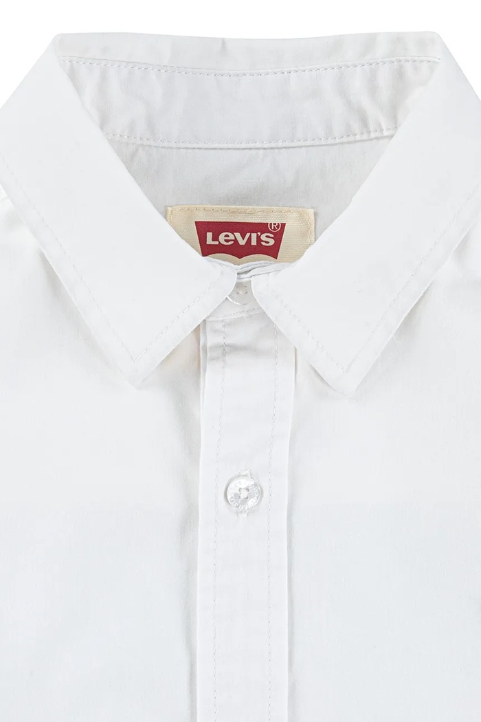 Băieți Levi's Cămașă de bumbac pentru copii BATTERY HOUSEMARK SHIRT 9EN129 alb