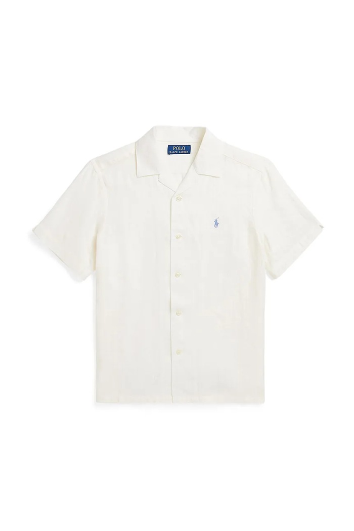Otroška lanena srajca Polo Ralph Lauren Casual bela 323964585001