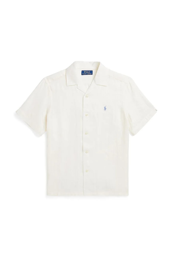Otroška lanena srajca Polo Ralph Lauren Casual bela 323964585001