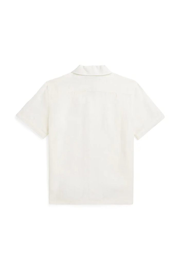 Otroška lanena srajca Polo Ralph Lauren 323964585001 bela SS26