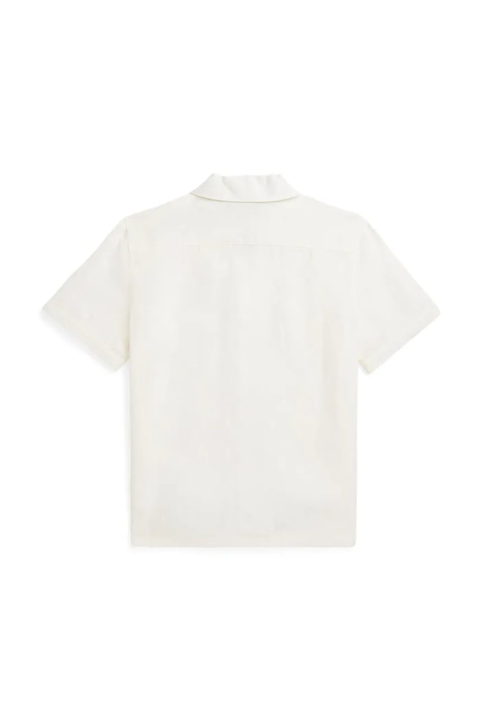 Otroška lanena srajca Polo Ralph Lauren 323964585001 bela SS26