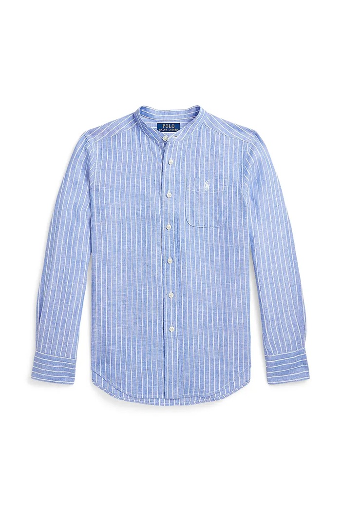 Детска памучна риза Polo Ralph Lauren 323964594001 син SS25