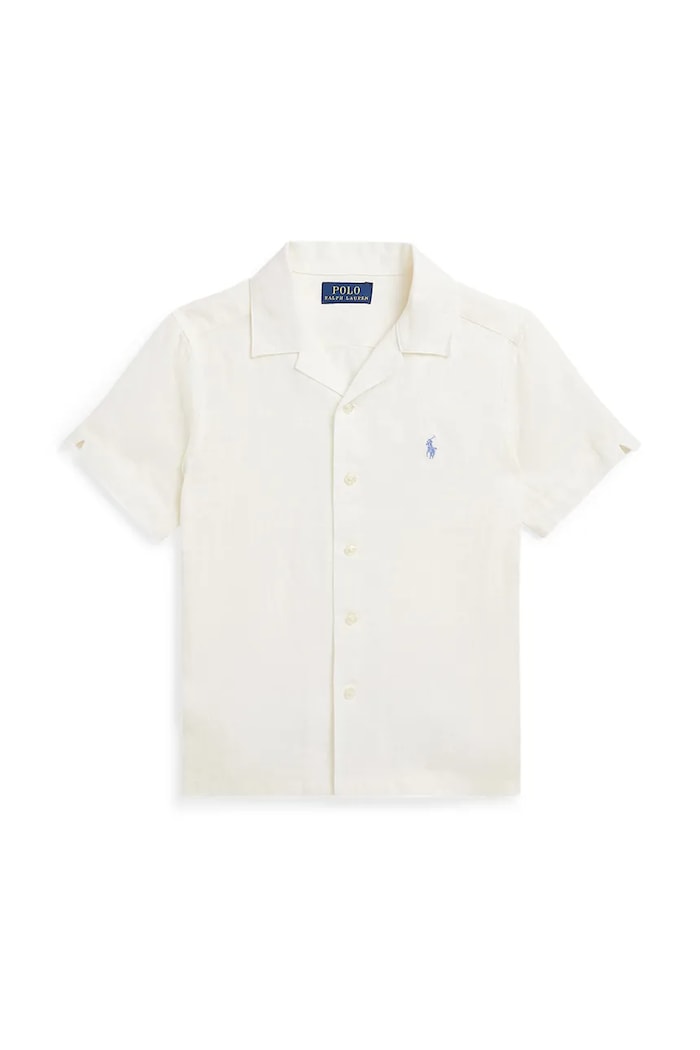 Otroška lanena srajca Polo Ralph Lauren Casual bela 322964585001