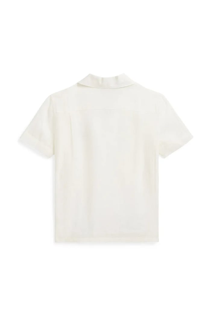Otroška lanena srajca Polo Ralph Lauren 322964585001 bela SS26