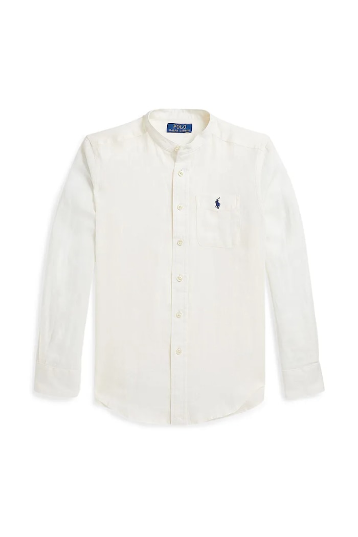 Παιδικό λινό πουκάμισο Polo Ralph Lauren 323964592002 λευκό SS25