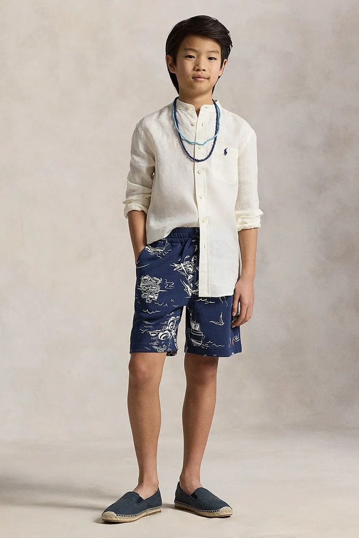 Παιδικό λινό πουκάμισο Polo Ralph Lauren λευκό 323964592002