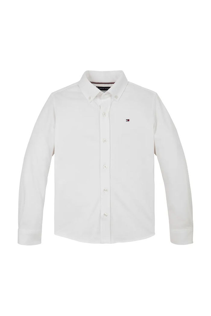 Dětská bavlněná košile Tommy Hilfiger KB0KB09551.116.122.PPYA bílá SS25