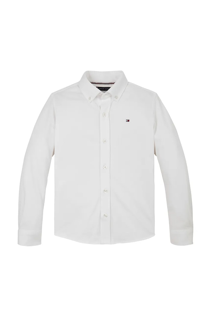 Dětská bavlněná košile Tommy Hilfiger KB0KB09551.116.122.PPYA bílá SS25