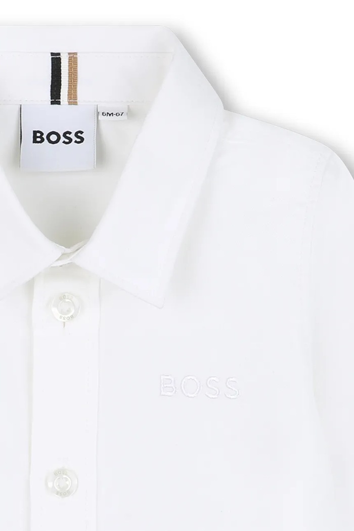 Chłopiec BOSS koszula bawełniana niemowlęca J52087.86.94 biały
