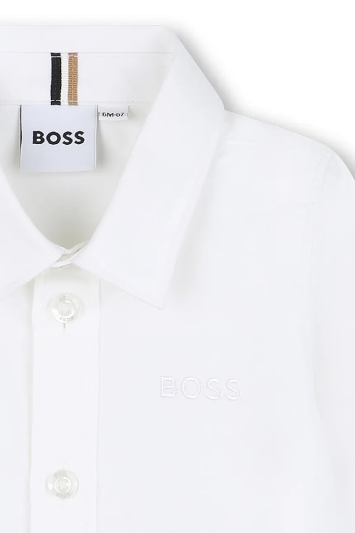 Chłopiec BOSS koszula bawełniana niemowlęca J52087.67.81 biały
