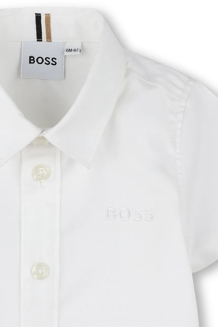 Chłopiec BOSS koszula bawełniana niemowlęca J52089.86.94 biały