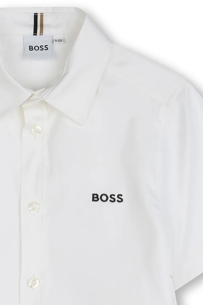 Chłopiec BOSS koszula bawełniana dziecięca J52273.114.150 biały
