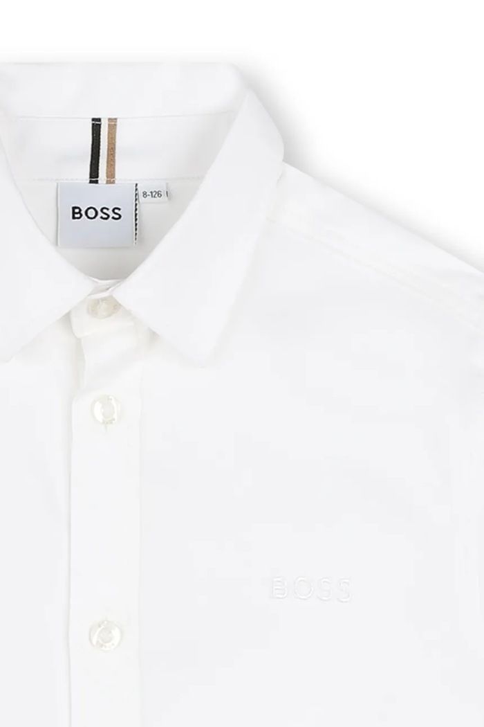 Chłopiec BOSS koszula bawełniana dziecięca J52009.102.108 biały