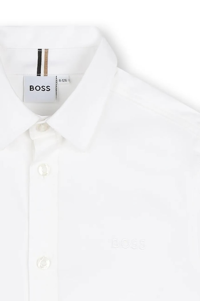 Chłopiec BOSS koszula bawełniana dziecięca J52009.102.108 biały