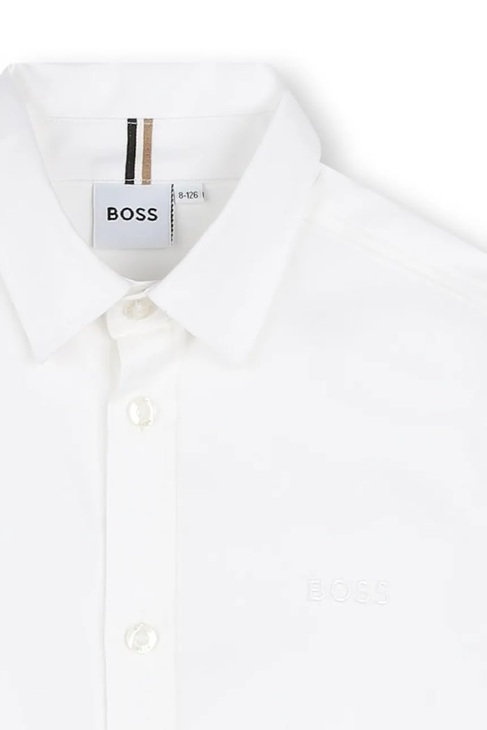 Chłopiec BOSS koszula bawełniana dziecięca J52009.114.150 biały