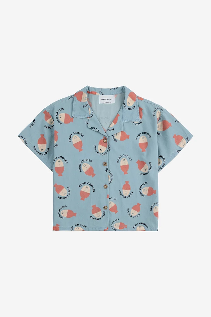 Detská bavlnená košeľa Bobo Choses Morning Egg 125AC026 modrá SS25