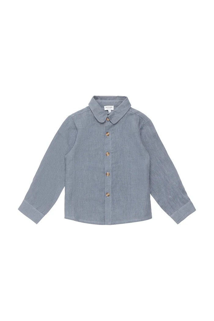 Donsje cămașă de in pentru copii Leom Linen Shirt 4096600 albastru SS25
