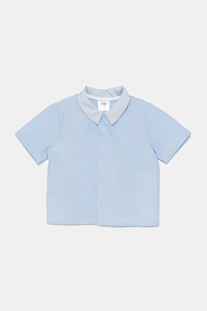 Παιδικό βαμβακερό πουκάμισο Jamiks LUCIANO casual μπλε LUCIANO.Koszul.JLH142.B