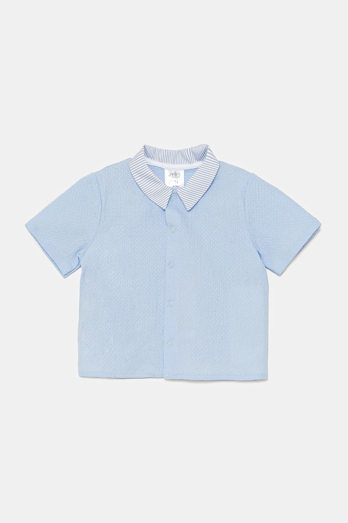 Παιδικό βαμβακερό πουκάμισο Jamiks LUCIANO casual μπλε LUCIANO.Koszul.JLH142.B
