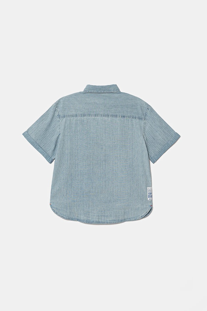 Παιδικό τζιν πουκάμισο United Colors of Benetton 53Z9CQ046.G.Seasonal μπλε SS25
