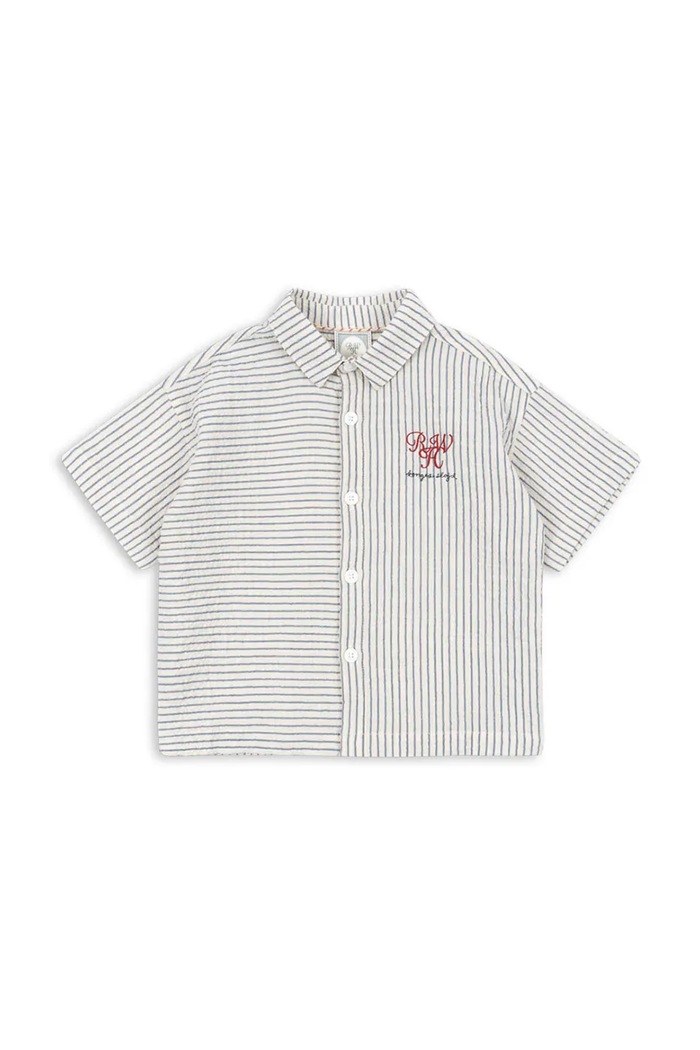 Dětská bavlněná košile Konges Sløjd RHW X KS DUO SHIRT GOTS KS103596 modrá SS25