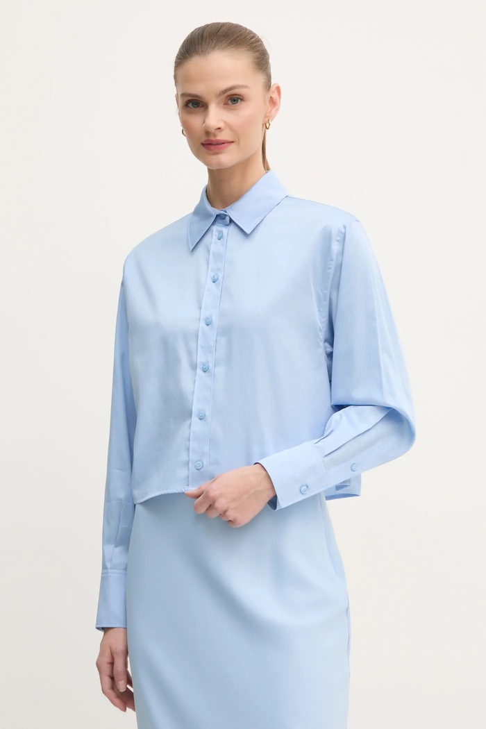Pamučna košulja Calvin Klein večernje plava K20K208068