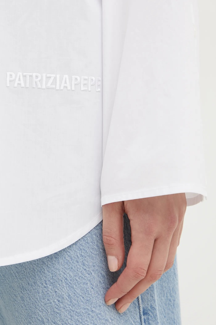 Bavlnená košeľa Patrizia Pepe 8C0742.AH74 biela