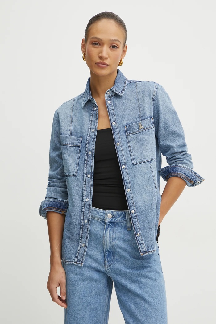Traper košulja Patrizia Pepe casual plava 8C0771.D098
