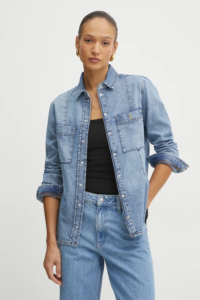Traper košulja Patrizia Pepe casual plava 8C0771.D098
