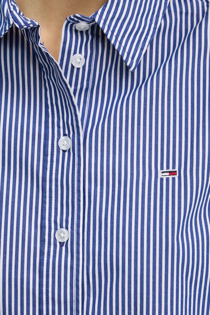 Bavlněná košile Tommy Jeans DW0DW19354 námořnická modř