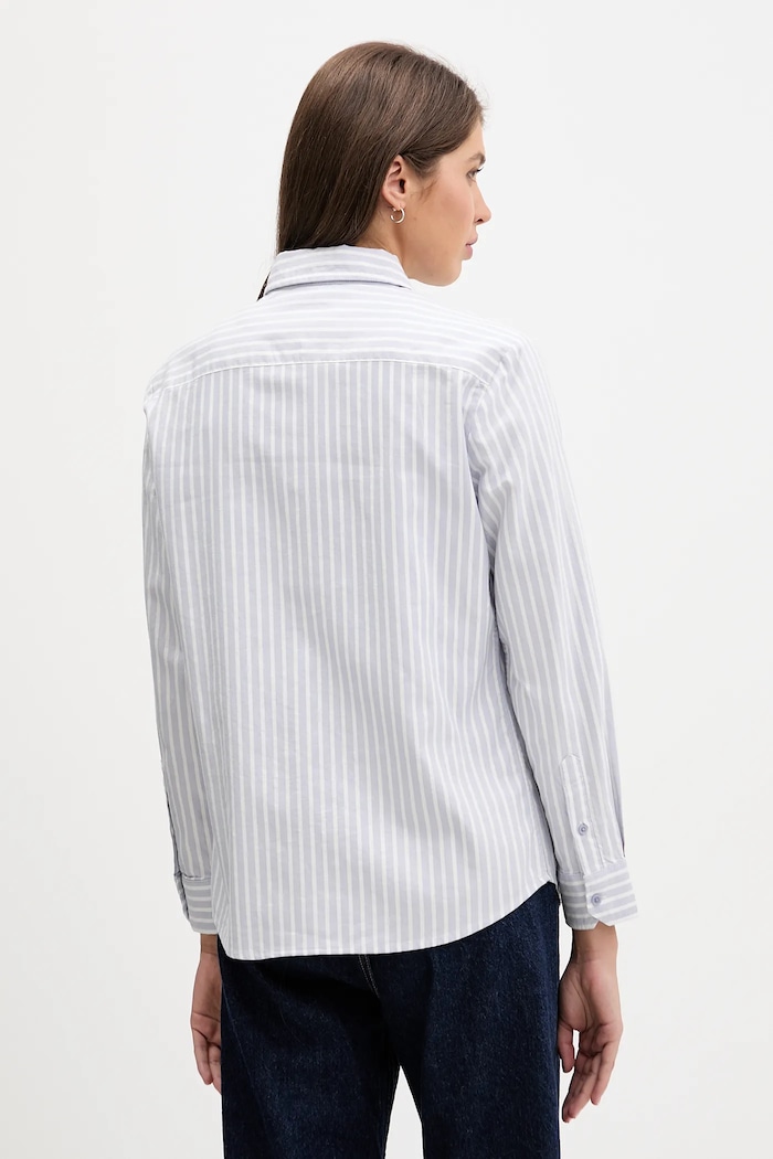 Îmbrăcăminte Tommy Jeans Cămașă pentru femei din bumbac DW0DW19890 albastru