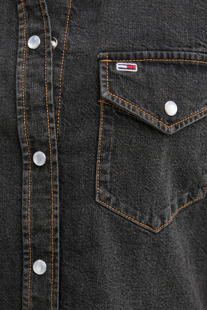 Bavlněná košile Tommy Jeans DW0DW20179 šedá