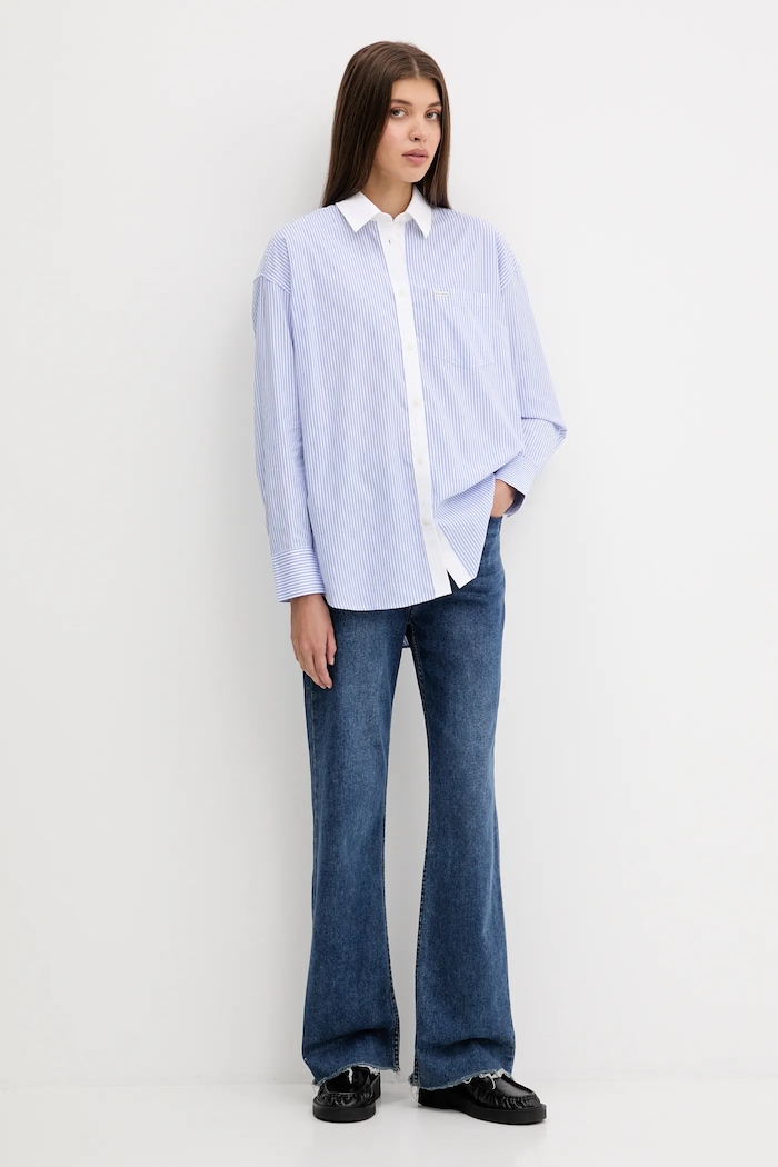 Bavlnená košeľa Guess Jeans W5RH94.WGZ11 modrá SS26
