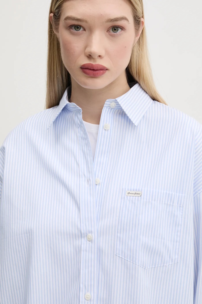 Bavlnená košeľa Guess Jeans modrá W5RH94.WGZ11