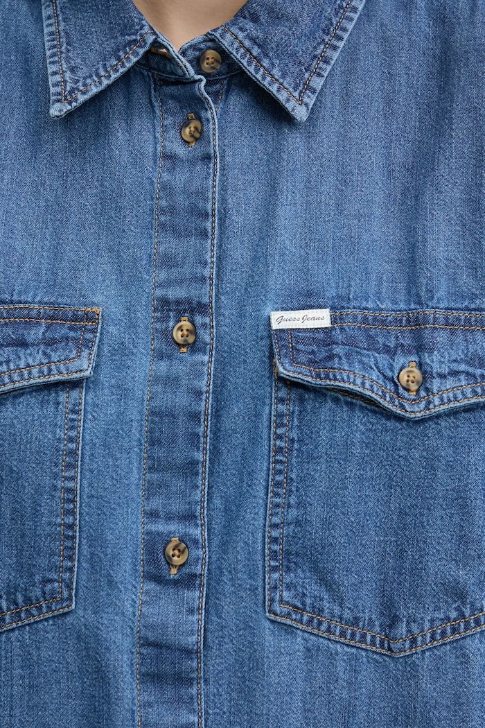 Guess Jeans koszula jeansowa W5RH89.D5M84 niebieski