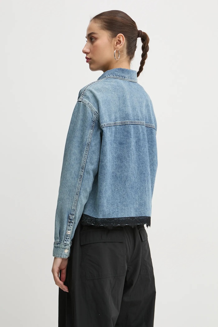 Odzież Karl Lagerfeld Jeans koszula bawełniana A1W11034 niebieski