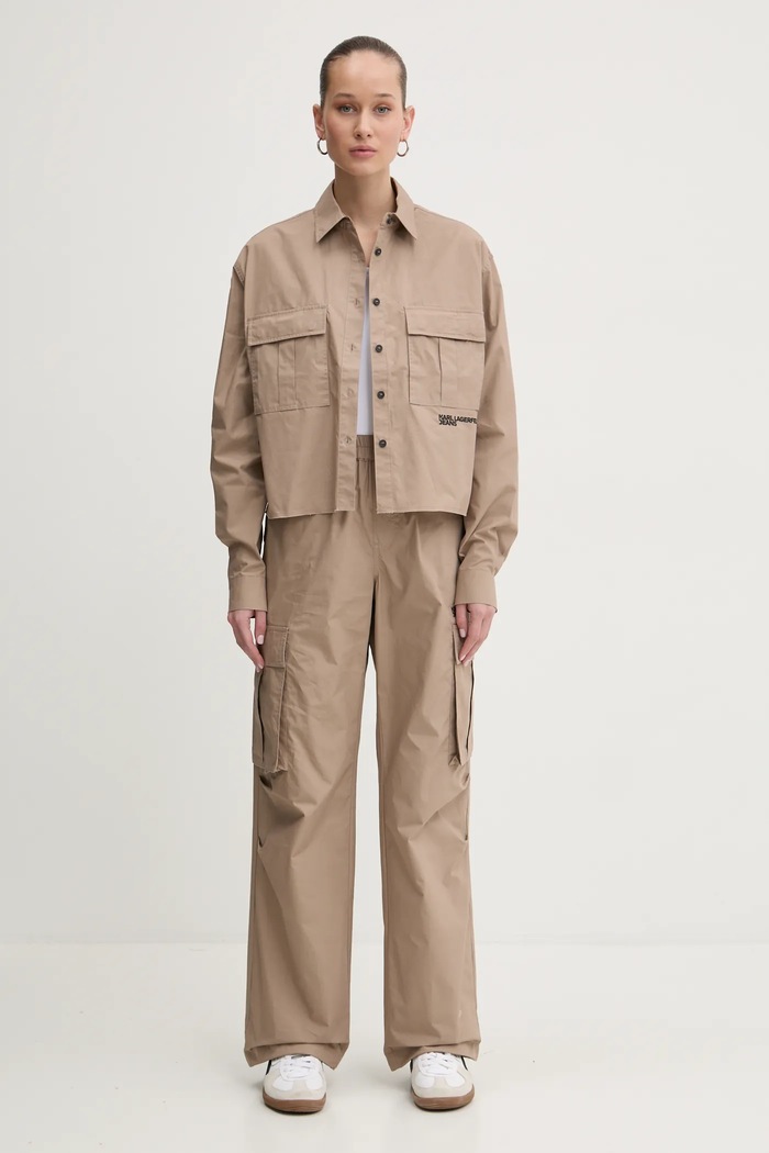 Košeľa Karl Lagerfeld Jeans A1W11032 béžová SS25