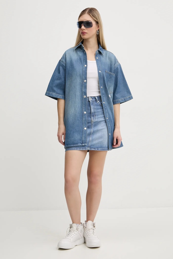 Džínová košile Karl Lagerfeld Jeans A1W11008 modrá SS25